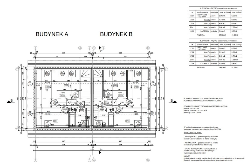 piętro domu z podziałem na lokale